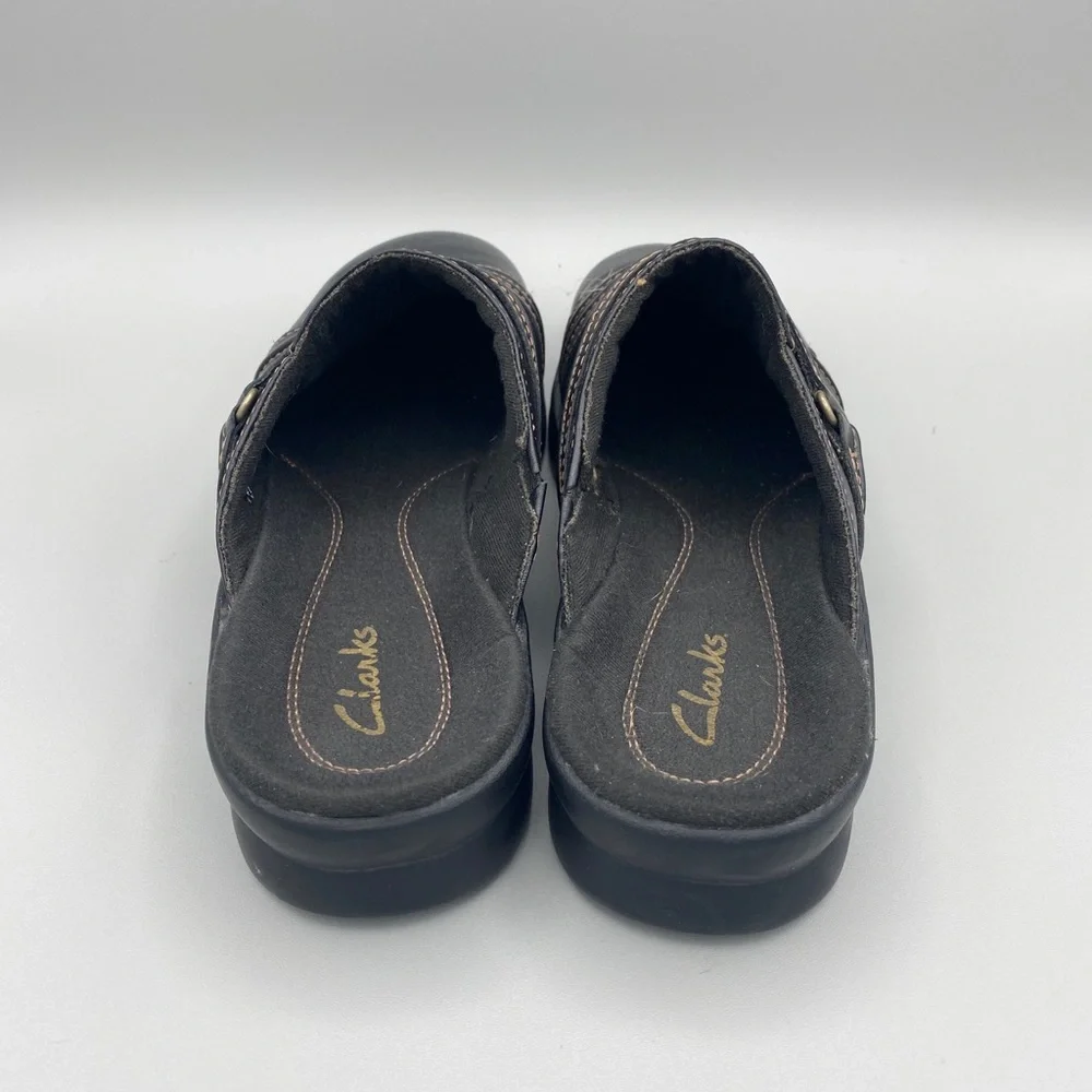 Clarks Round Toe Slip On Clogs US Womens 7M Black 35114 - Picture 5 of 10